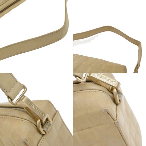 CHANEL CC Logo Chocolate Bar 2Way Hand Bag Leather Beige GHW Italy 11KB487 - Picture 8 of 14